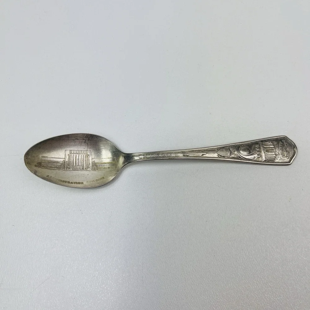 1933 Chicago Administration Building Vintage Souvenir Spoon Collectible